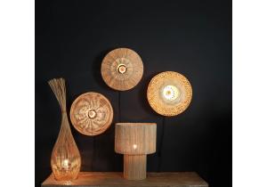 Stehlampe; Rattan