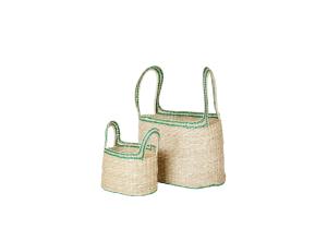 Korb Set (2) Lykke; 37 x 46 x 20 cm; Farbe: Natur / Grün