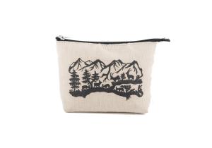 Schminktasche Scherenschnitt; Schwarz/ Beige; 30 x 27 x 7 cm