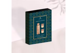 Trinkflasche aus Kupfer mit floralem Design 900ml