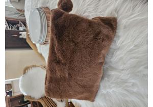 Kulturbeutel aus Kunstfell; 23 x 36 cm; Taupe