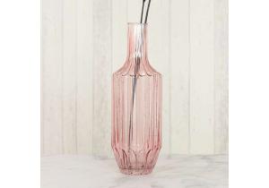 Glas-Flaschenvase 13 x 39,5cm, Rosa