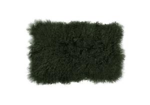 Tibet Schaffell Kissen; 30 x 50 cm; Farbe: Grün
