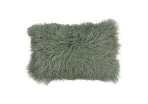 Tibet Schaffell Kissen; 30 x 50 cm; Farbe: Minze