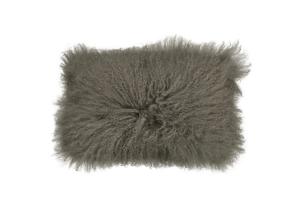 Tibet Schaffell Kissen; 30 x 50 cm; Farbe: Taupe
