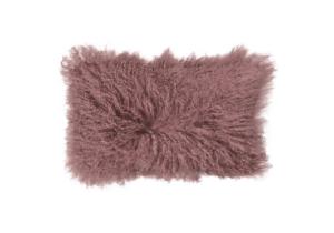 Tibet Schaffell Kissen; 30 x 50 cm; Farbe: Altlila