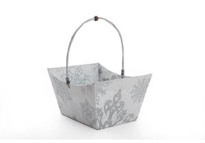 Präsentkörbe (25) Pappe; Sterne; Silber/Weiß; Größe C; 32 x 23 x 17 cm