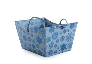 Präsentkörbe (13) Pappe;  Sterne; Blau; Größe C: 32 x 23 x 17 cm