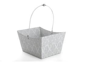 Präsentkörbe (25) Pappe; Hochzeit; Ornamente; Weiß; Größe D: 35 x 28 x 20 cm