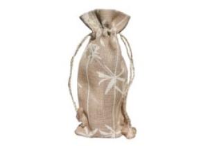 Beutel aus Jute mit Bambusmotiv