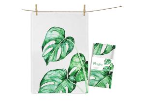 Geschirrtuch Monstera Trio; Maße: ca. 70 x 50 cm