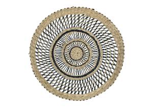 Wanddekoration aus Seegras; 40 cm; Schwarz