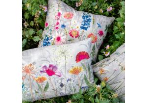 Kissen; Baumwolle; Motiv: Blumenkissen; bestickt; : 60 x 40 cm