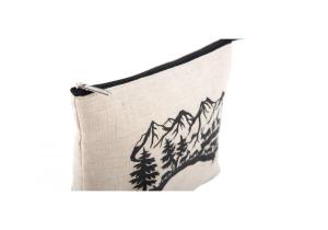 Schminktasche Scherenschnitt; Schwarz/ Beige; 30 x 27 x 7 cm