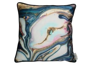 Kissen Agate; Samt Mix; 45 x 45 cm; Farbe: Türkies/ Pink/ Blau/Gold